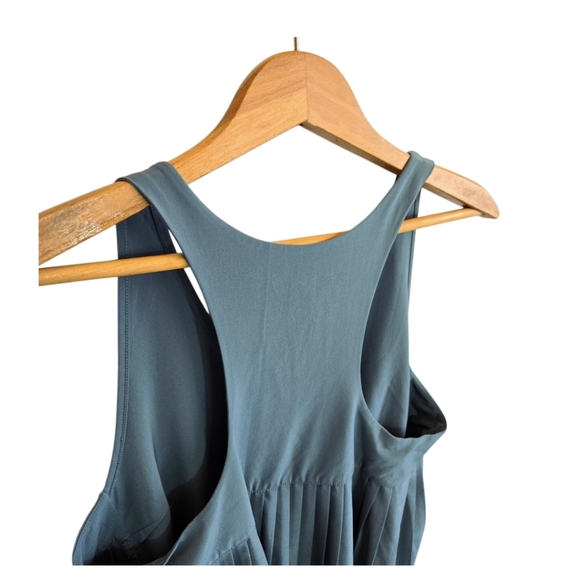 ATHLETA Activewear Swing Pleated Sleeveles Stretch Top Teal and Black Medium - Picture 6 of 14
